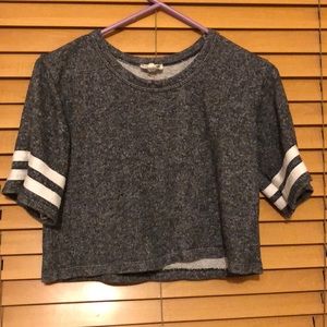 Grey With White Stripe Crop